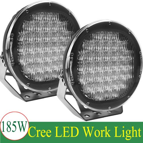 Pair 9inch 185w round cree led work light offroad jeep truck 4x4 fog light flood