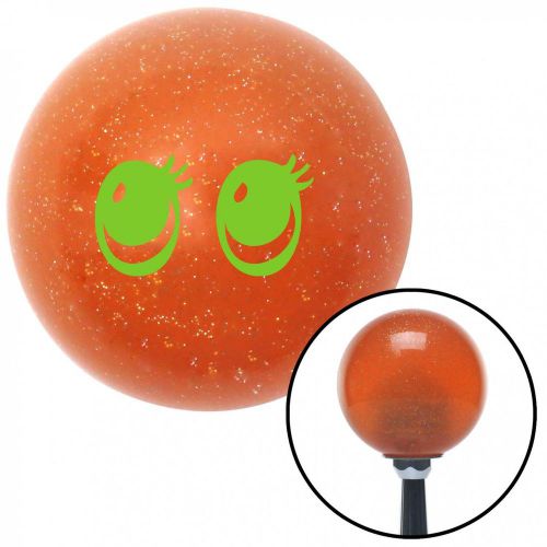 Green cute eyes orange metal flake shift knob with 16mm x 1.5 insertshift