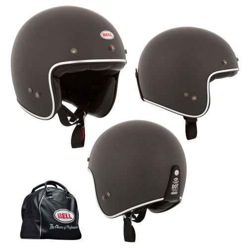 Bell helmet custom 500 carbon matte black xlarge adult motorcycle open face