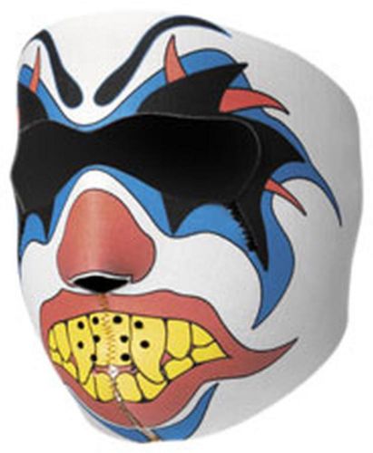 Zan cold weather water/wind resistant neoprene facemask,clown face/blue,osfm