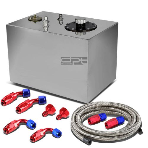 12 gallon top-feed aluminum race reserved tank+cap+level sender+steel line kit