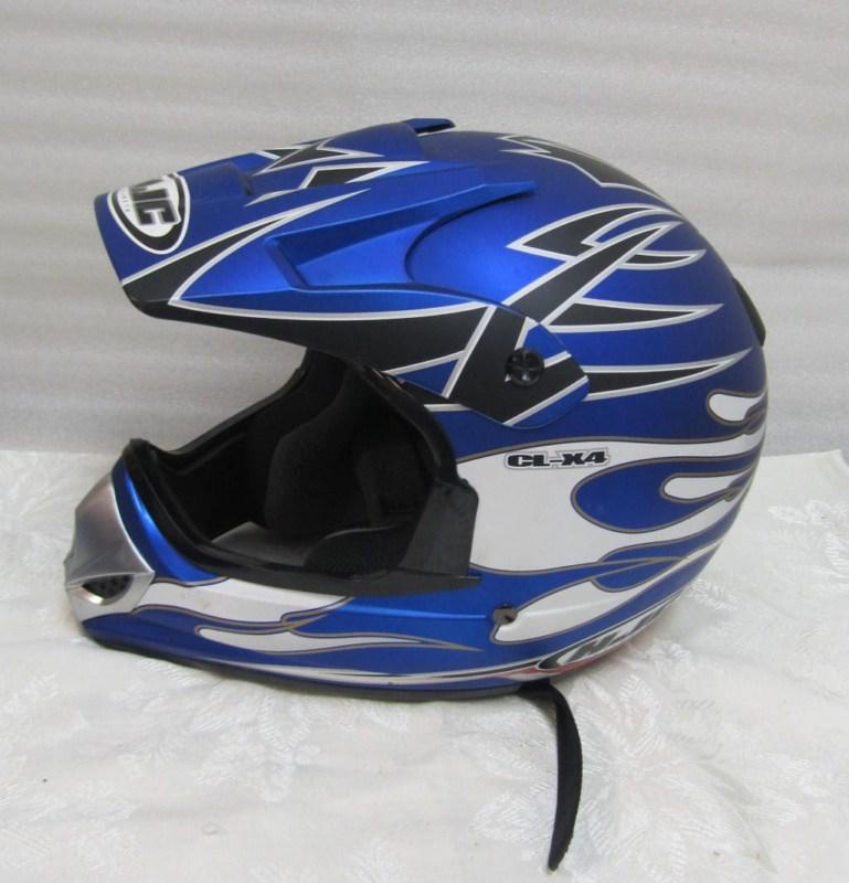 Hjc cl-x4 custom paint motocross helmet blue/white/black size l