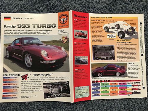 ★★ porsche 993 turbo - collector brochure specs info 1995 - 1997 ★★