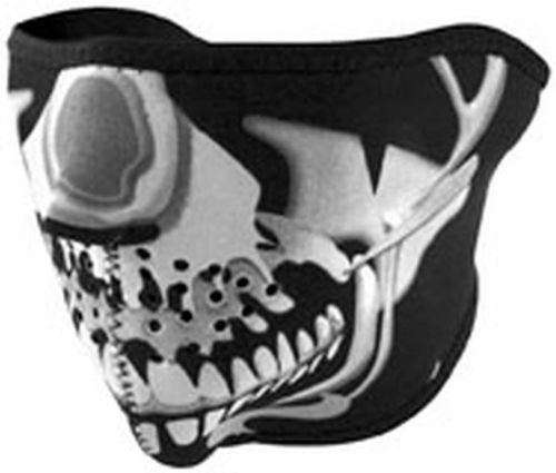 Zan cold weather water/wind resistant adult neoprene facemask,chrome skull,osfm