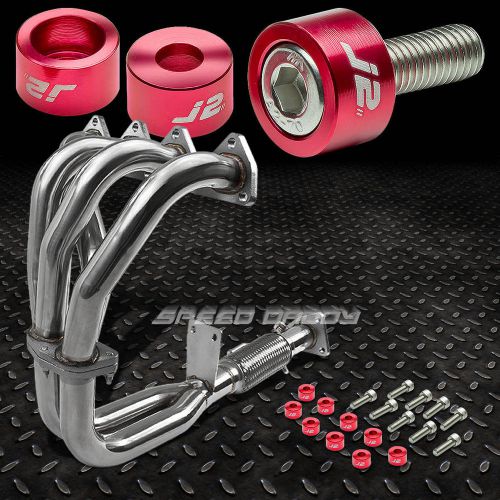 J2 for bb6 base stainless exhaust manifold flex header+red washer cup bolt