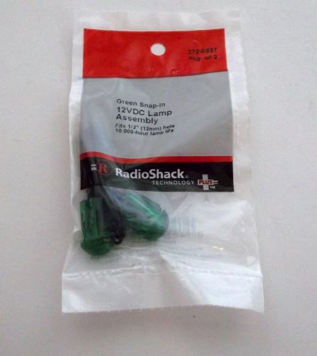 2 pack of vintage type radio shack 12 volt green snap-in panel indicator lights