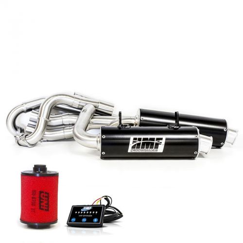 Hmf can am renegade 800 2012 - 2014 black dual full exhaust muffler, efi uni