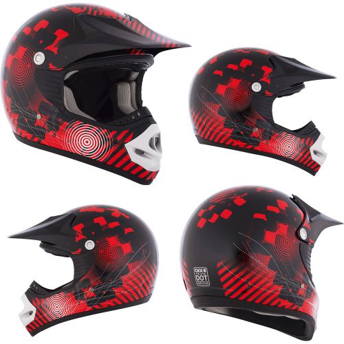 Mx helmet ckx tx-218 nightlife youth/kids red/black small motocross dirt bike