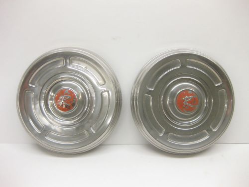 1966 1967 1965 1964 1963 1962 1960s rambler dog dish hubcaps (2) good &amp; rare