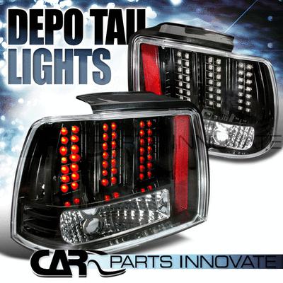 99-04 ford mustang black led tail lights brake lamps depo