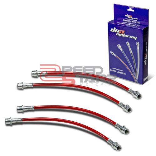 Stainless steel brake line/hose pvc coat 4pc 98-05 porsche 911/996 carrera red