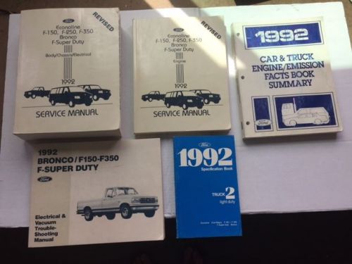 1992 ford f150 f250 f350 bronco, super duty, econoline service repair manual set