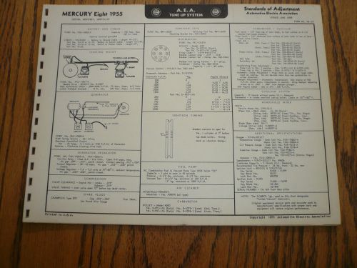 1955 mercury eight custom monterey montclair a e a tune-up system  me 10