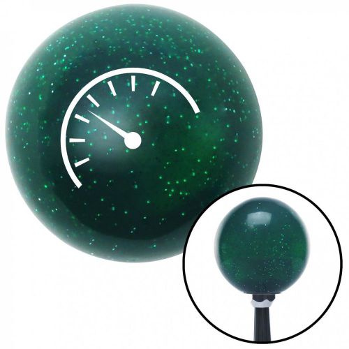 White instrument gauge green metal flake shift knob with 16mm x 1.5