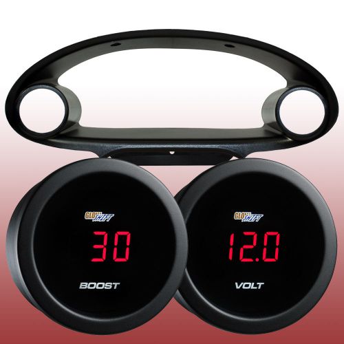 94 - 01 acura integra dual cluster bezel pod w. 2 red digital gauges package