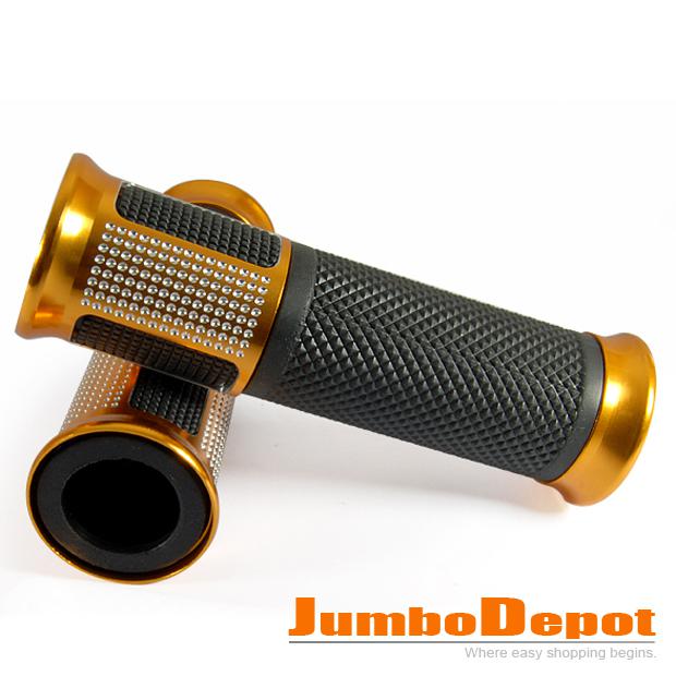 Punk gold 7/8" motorcycle durable rubber handlebar grips 2 for kawasaki warranty