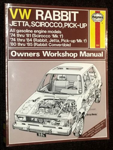 Haynes 884 vw rabbit golf jetta scirocco pickup 74-85 repair manual clean vg