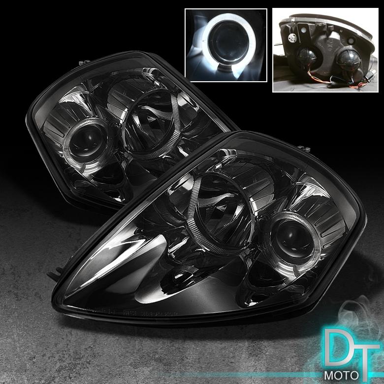 Smoked 00-05 mit. eclipse halo projector headlights lamps lights left+right pair