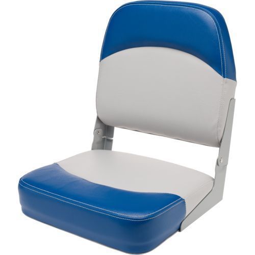 New marine raider series folding pontoon fishing low back boat seat blue white