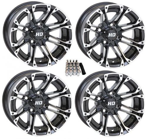 Sti 12&#034; hd3 machined/black golf cart wheels/rims yamaha