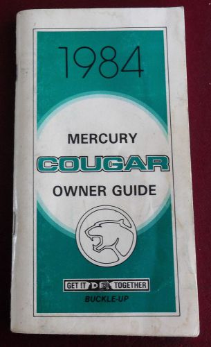 1984 mercury cougar owners manual excellent original