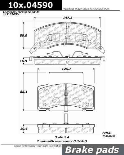 Centric 104.04590 brake pad or shoe, front