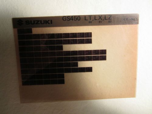 1980-1982 suzuki motorcycle gs450 lt lx lz microfiche parts catalog gs 450 1981