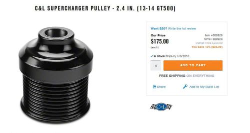 2013-2014 shelby gt500 c&amp;l supercharger pulley 2.40 in.