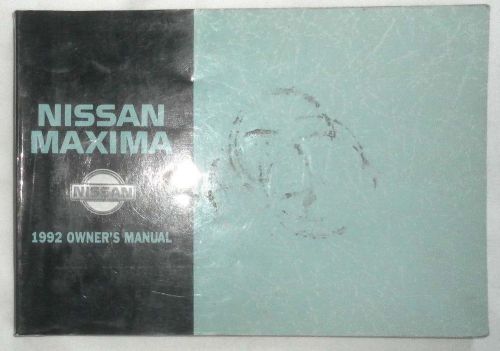 1992 nissan maxima    owners manual