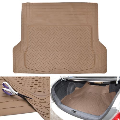 Odor-free cargo/trunk liner mat for car van suvs trimmable rubber tough - beige