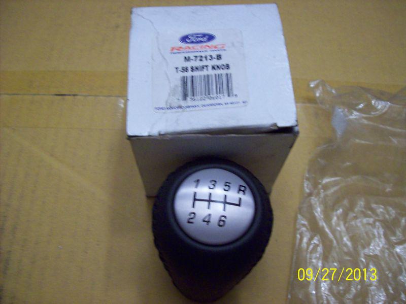 New oem 2003-2004 mustang svt cobra black leather shift knob - 6 speed t56