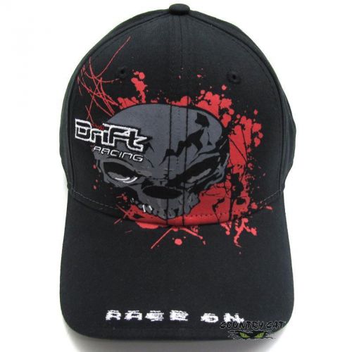 Drift racing skull cap hat - black &amp; red - adult men&#039;s one size - 5225-571