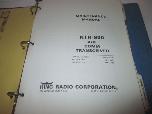 King ktr 900 vhf comm transceiver maintenance overhaul manual avionics