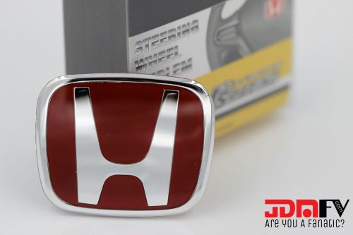 Jdm red h honda steering wheel emblem type b fit civic crz accord s2k fa5 fd2 ek