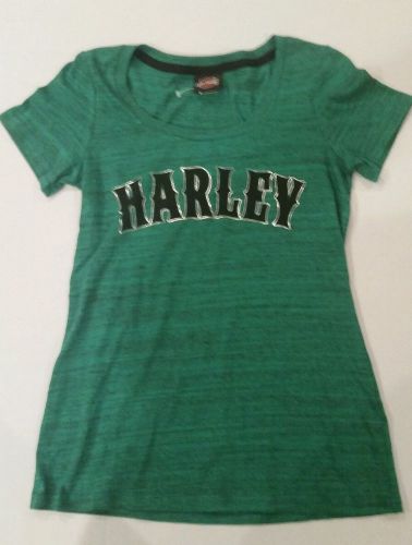 Harley davidson shirt women&#039;s size small sm new green black