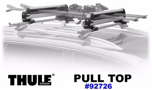 Thule 92726 universal pull top roof rack ski &amp; snowboard carrier w/locks new box