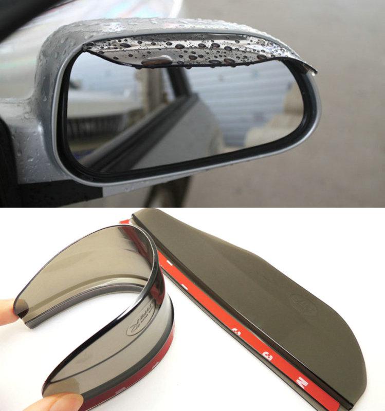 2x universal rear view side mirror rainproof rain cover transpare dark brown d