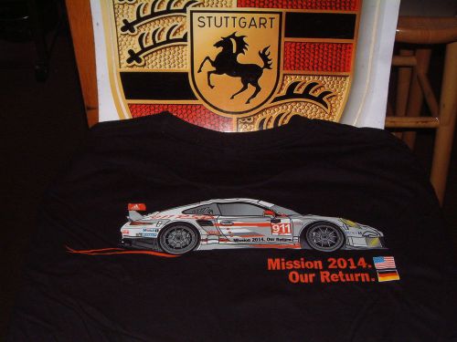 Porsche cars north america le mans black short/s t-shirt usa size xxl euro xxxl