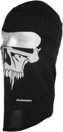 Schampa adult black/white sabertooth stretch balaclava