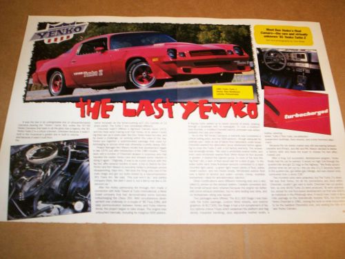 81 1981 chevrolet yenko turbo z camaro z28 magazine article