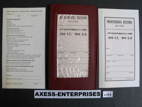 Porsche 914 1.7 2.0 owners maintenance service records warranty book wallet l171