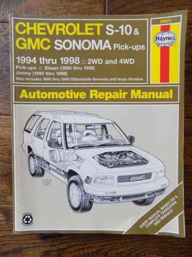 Chevrolet s-10 gmc sonoma pick ups 1994-1998 haynes automotive repair manual