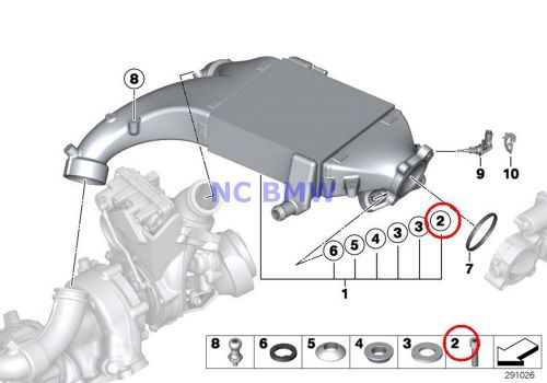 Bmw genuine turbo charger air cooler isa screw m8x40 e70n e71 e72 f01 f02 f04 f0