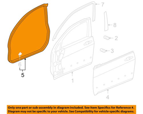 Honda oem 03-07 accord front door-door weather strip left 72365sdaa02