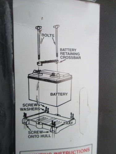 Lot  of 6 -  battery hold-down trays  use with marine or batteries group 24-27