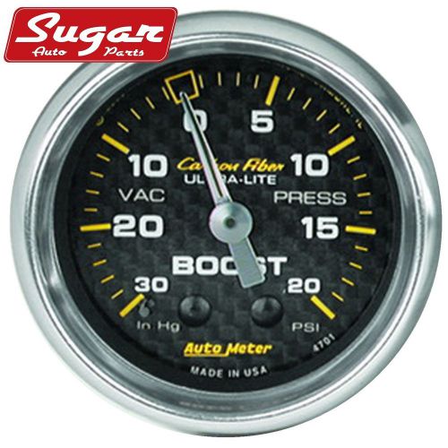 Auto meter 4701 carbon fiber; mechanical boost/vacuum gauge