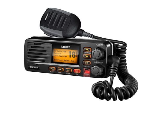 Uniden um380bk class d full - feature fixed mount vhf marine radio, black