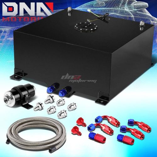 20 gallon aluminum fuel cell tank+cap+oil feed line+30 micron filter kit black