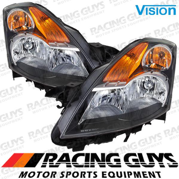 2007-2009 nissan altima headlights amber reflector signal lamps gray replacement