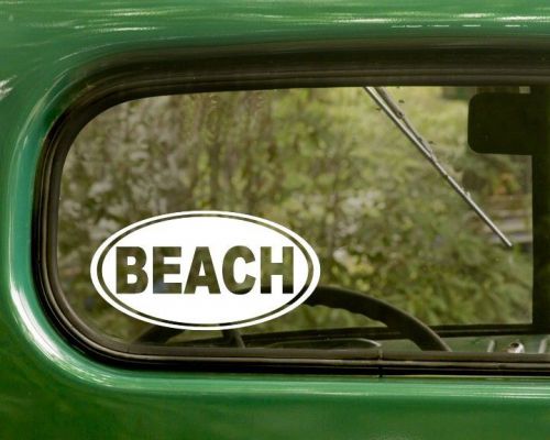 2 oval beach decals stickers vinyl die cut, bumper, cars, laptop